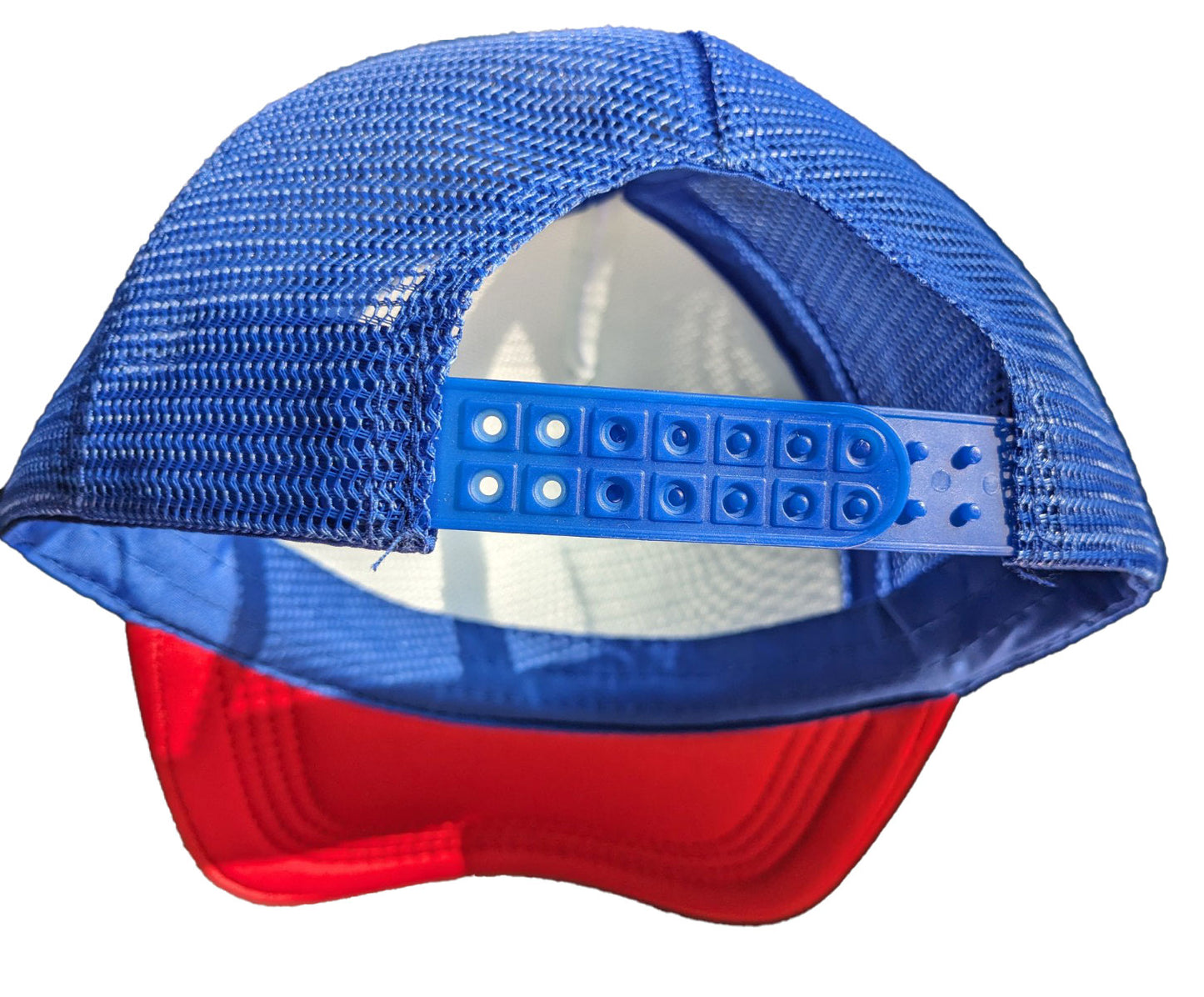 ska and pro wrestling are the only legitimate forms of art trucker hat mesh red white and blue colors adjustable 