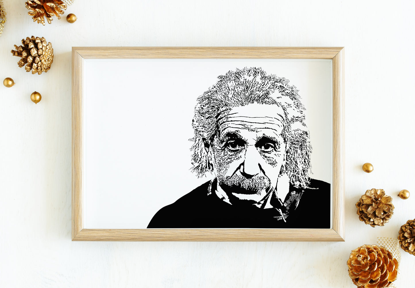 Albert Einstein Art Print | Science History Decor | Minimalist Pop Culture Wall Art