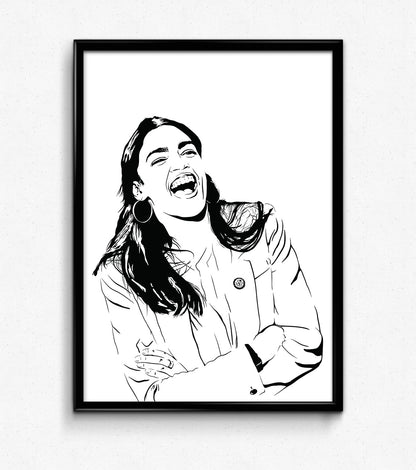 framed art print congresswoman alexandia ocasio cortez new york 