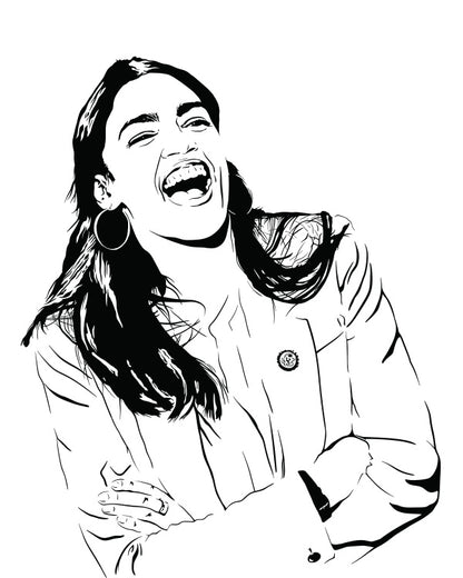 Alexandria Ocasio-Cortez Art Print | American History Decor | Minimalist Pop Culture Wall Art