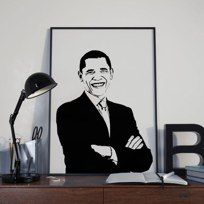 Barack Obama Art Print | American History Decor | Minimalist Pop Culture Wall Art