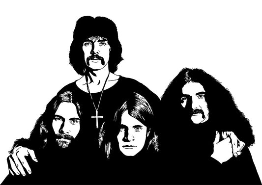 Black Sabbath Art Print | Heavy Metal Music Decor | British Rock Group | Minimalist Pop Culture Wall Art