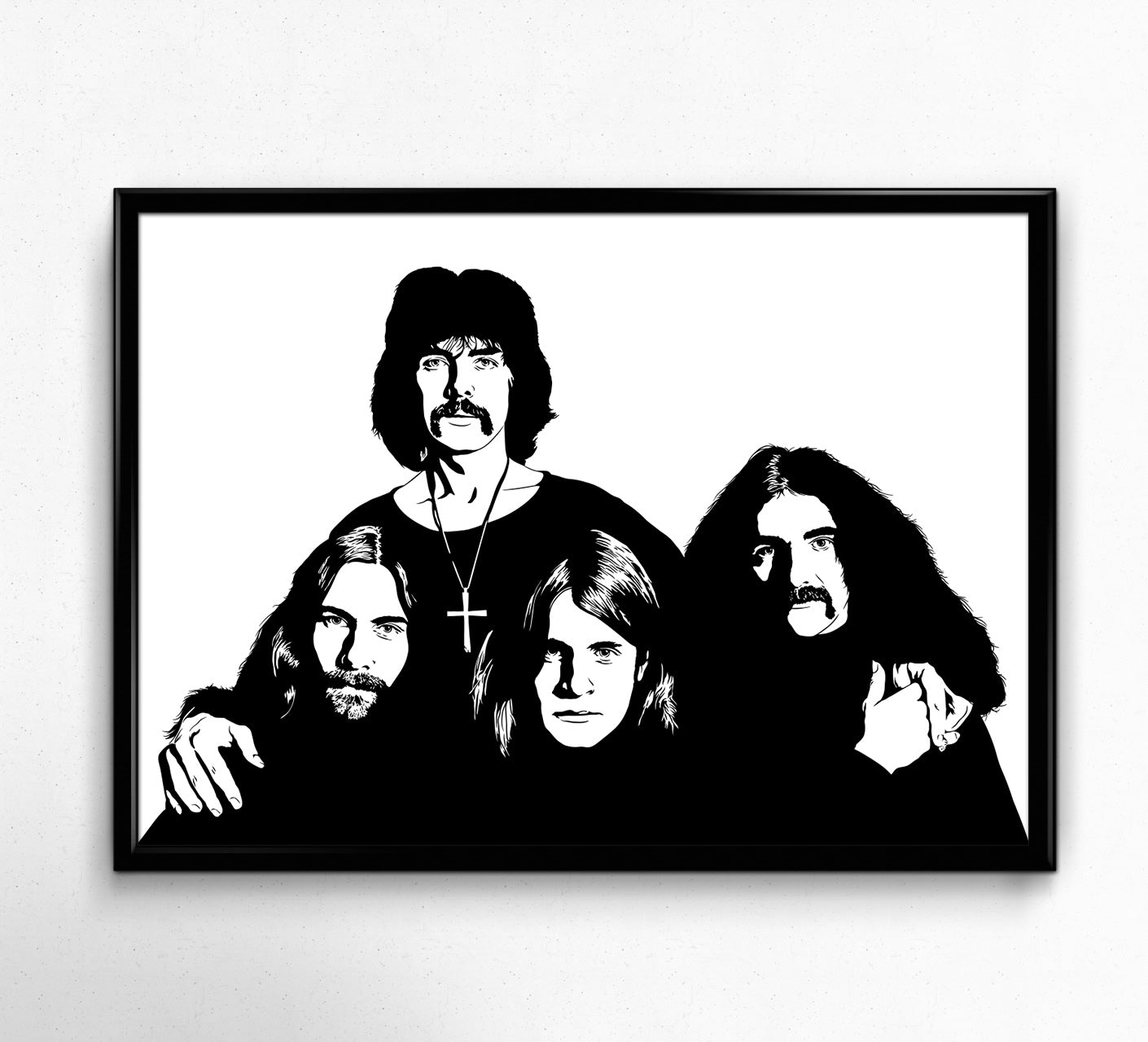 Black Sabbath Art Print | Heavy Metal Music Decor | British Rock Group | Minimalist Pop Culture Wall Art