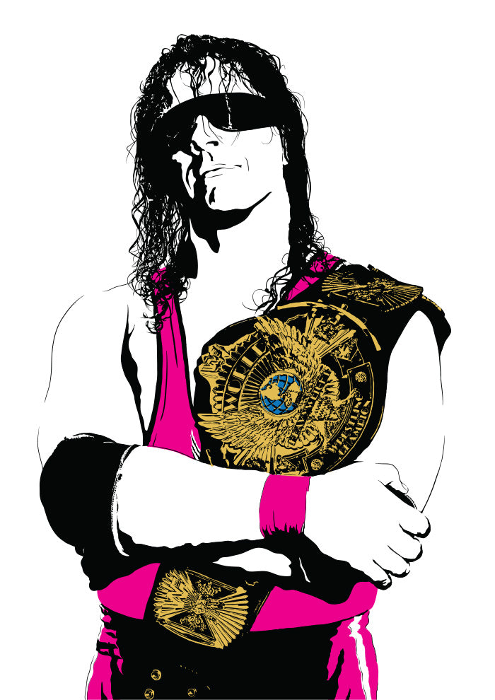 WWE Bret Hart in Ring Poster - Unframed A2