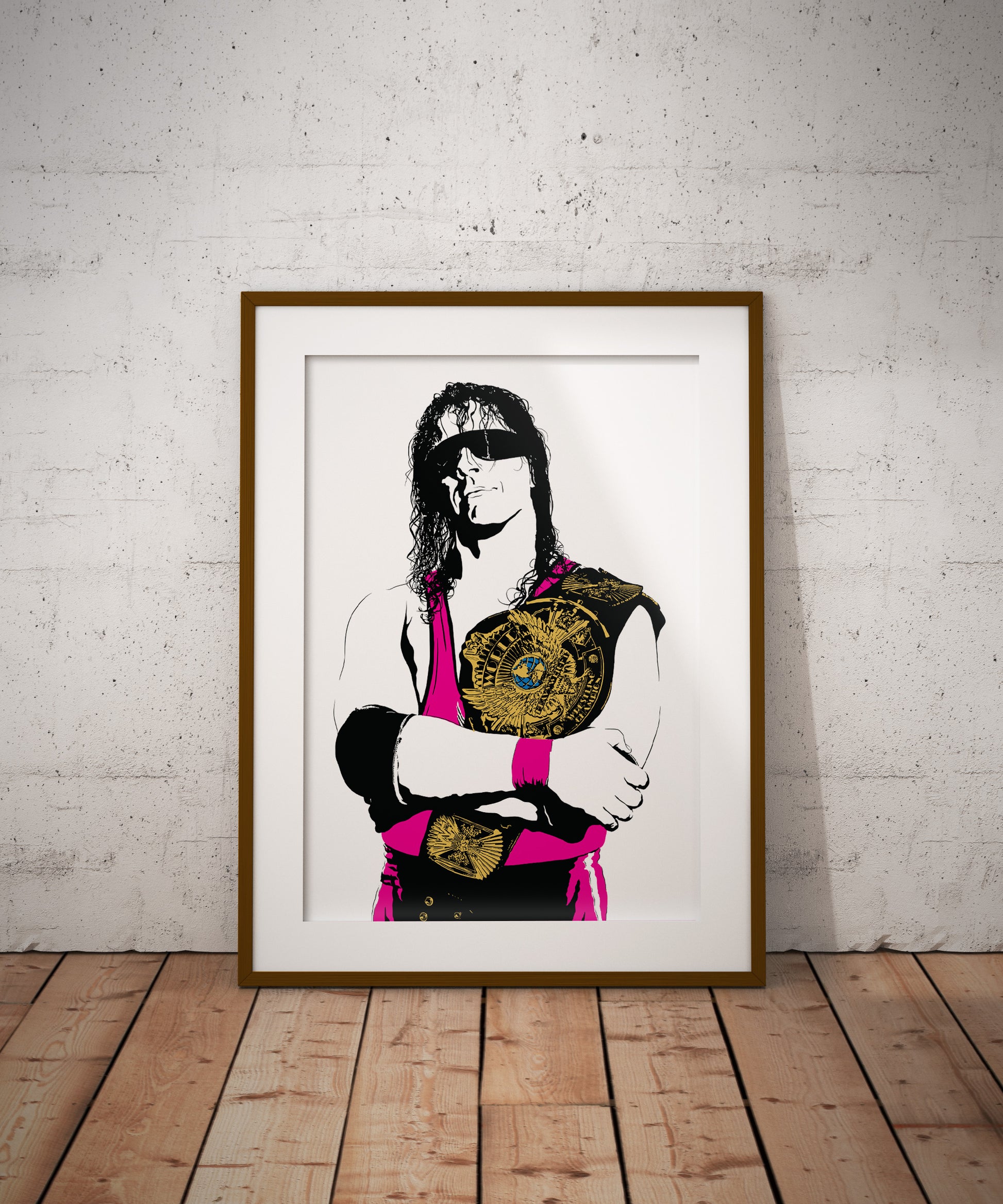 WWE Bret Hart in Ring Poster - Unframed A2