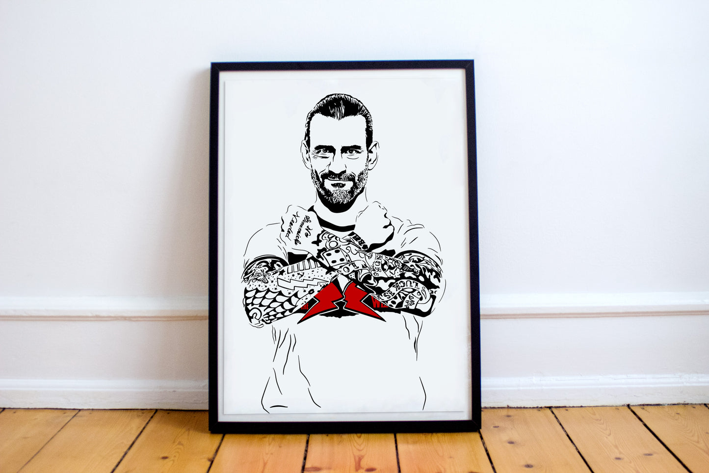 CM Punk Art Print | Professional Wrestling Decor | Minimalist Pop Culture Wall Art