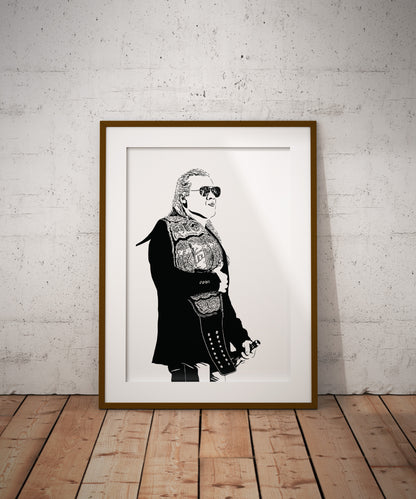 Chris Jericho Art Print | The Ocho | Professional Wrestling Decor | Minimalist Pop Culture Wall Art