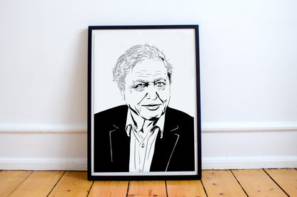 David Attenborough Art Print | Natural History Decor | British Icon | Minimalist Pop Culture Wall Art