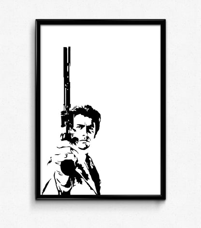 Dirty Harry Art Print | Clint Eastwood | Movie Lover Decor | Minimalist Pop Culture Wall Art