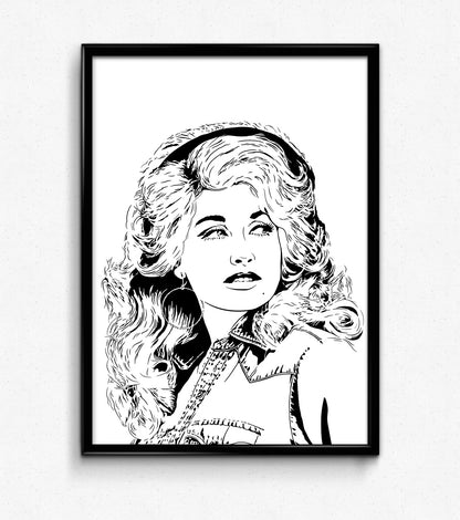 Dolly Parton Art Print | Country Music Decor | 9 to 5 | Minimalist Pop Culture Wall Art