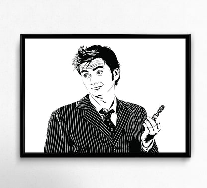 Doctor Who Art Print | Science Fiction Decor | David Tennant |Minimalist Pop Culture Wall Art