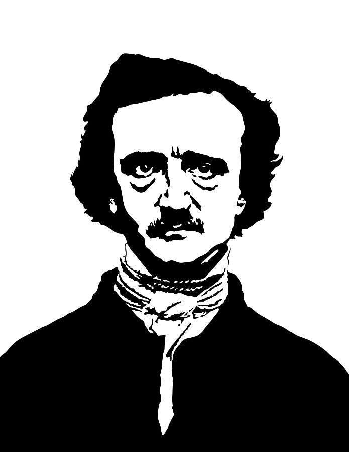 Edgar Allan Poe Art Print | American Literature Decor | Minimalist Pop Culture Wall Art