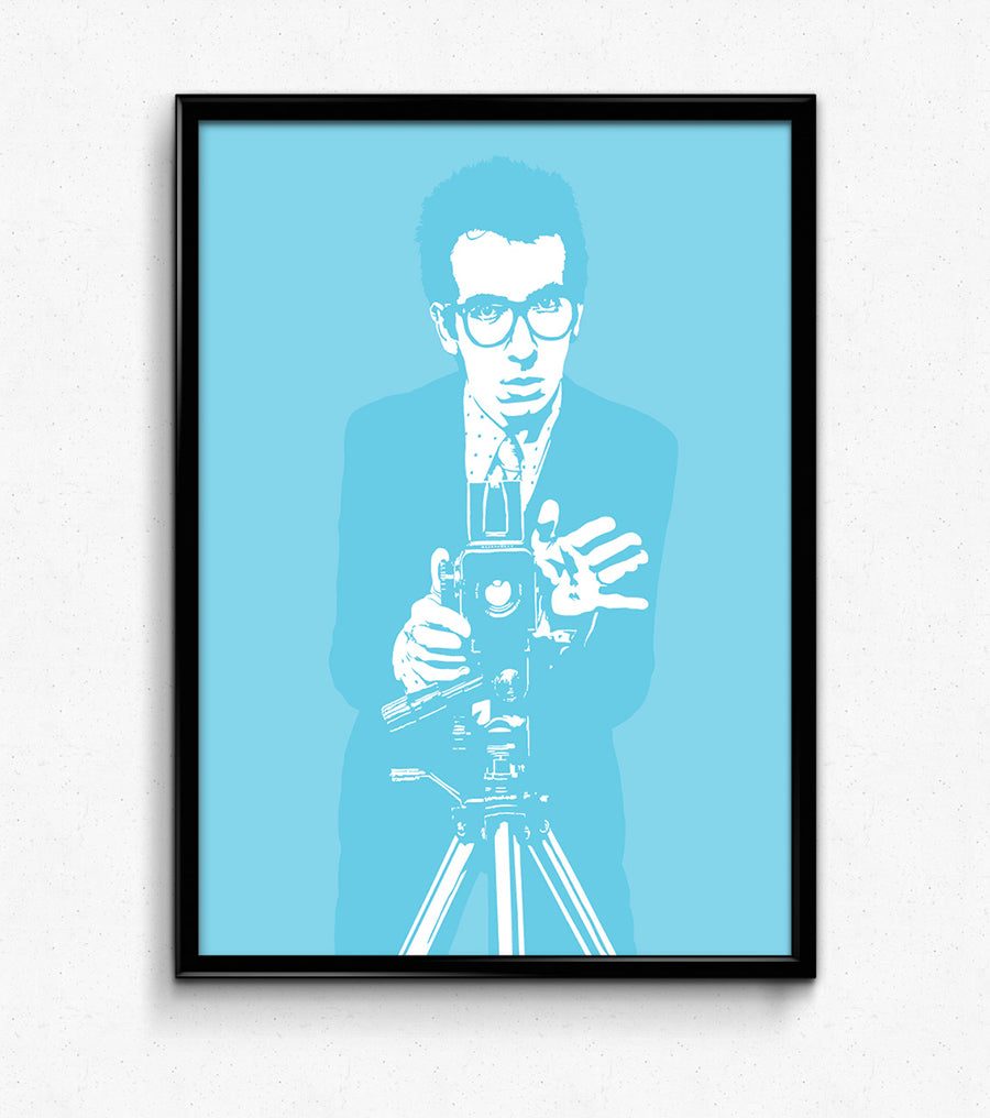 Elvis Costello Art Print | Rock Music Decor | Rock n' Roll | Minimalist Pop Culture Wall Art