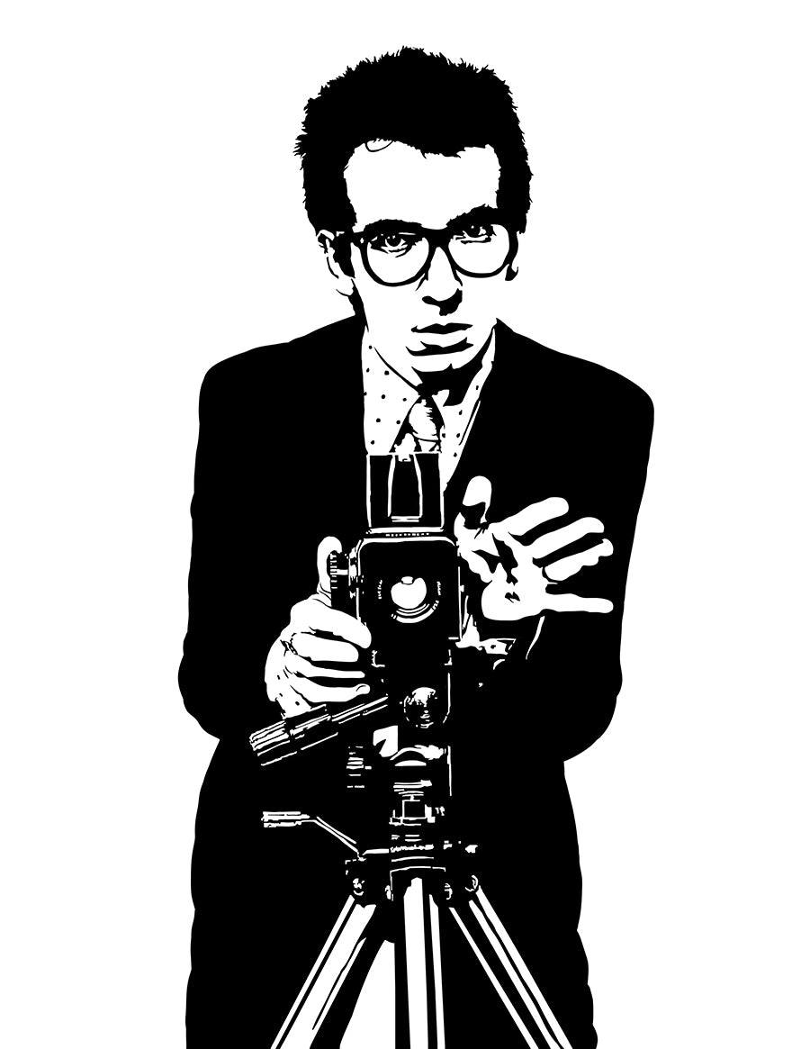 Elvis Costello Art Print | Rock Music Decor | Rock n' Roll | Minimalist Pop Culture Wall Art