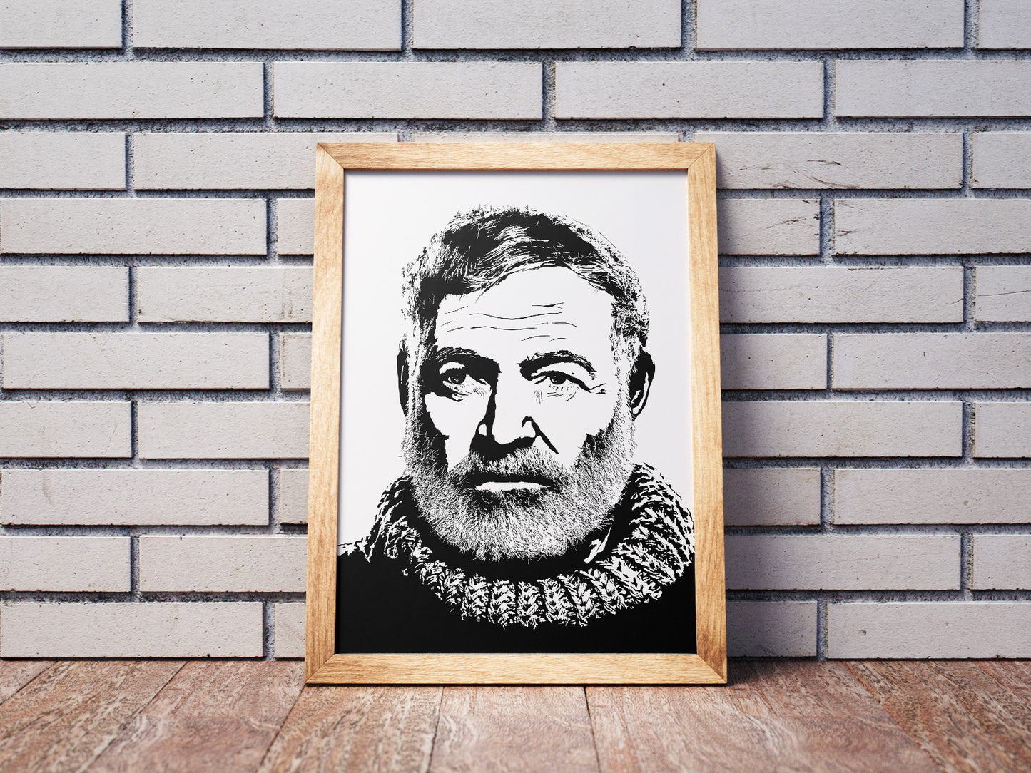 Ernest Hemingway Art Print | American Literature Decor | Minimalist Pop Culture Wall Art