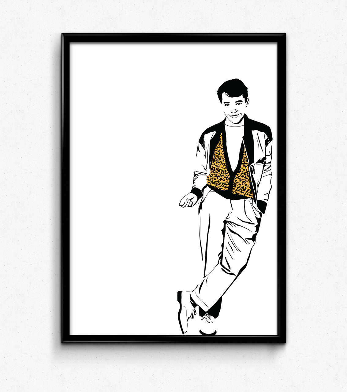 Ferris Bueller Art Print | Matthew Broderick | 80s Nostalgia Decor | Minimalist Pop Culture Wall Art