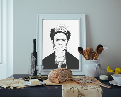 Frida Kahlo Art Print | Mexican Painter | Revolutionary | Minimalist Pop Culture Wall Art