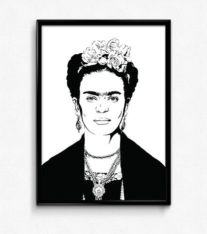 Frida Kahlo Art Print | Mexican Painter | Revolutionary | Minimalist Pop Culture Wall Art