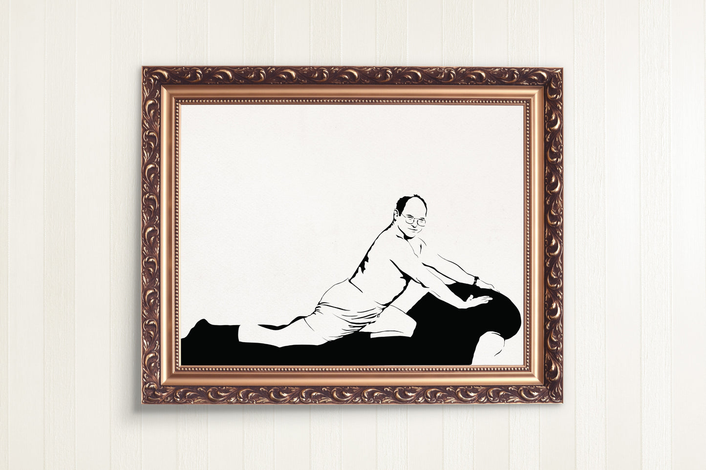 George Costanza Art Print | Pinup Parody | Seinfeld Fan Decor | Minimalist Pop Culture Wall Art