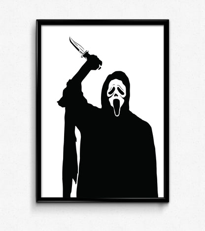 Ghostface Art Print | Horror Movies Decor | Scream Series | Minimalist Pop Culture Wall Art