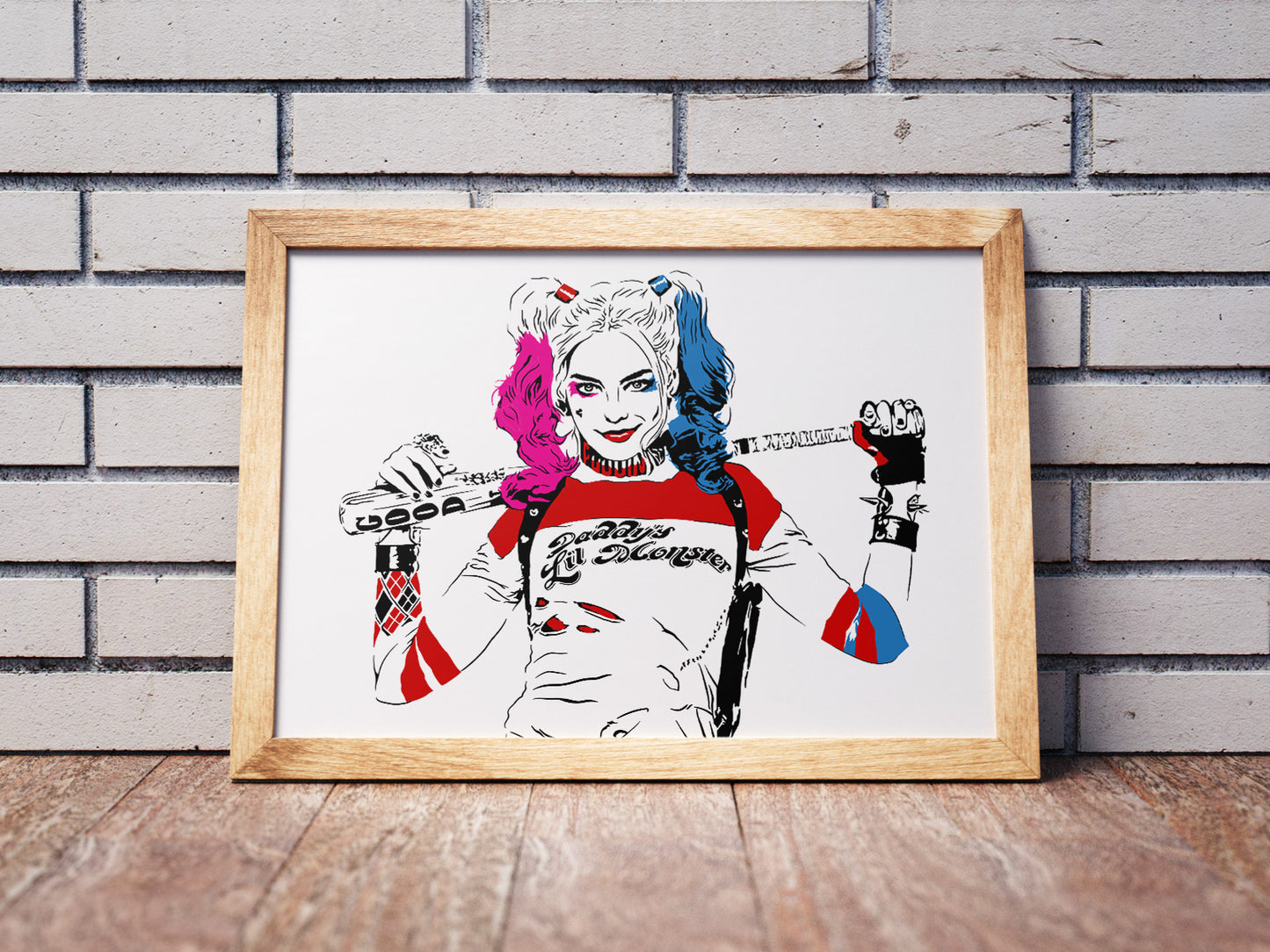 Harley Quinn Art Print | Comic Book Icon | Suicide Squad Baddie | Minimalist Pop Culture Wall Art