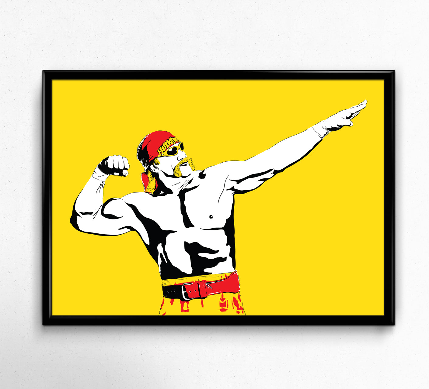 Hulk Hogan Art Print | Hulkamania | Old School Wrestling Decor | Minimalist Pop Culture Wall Art