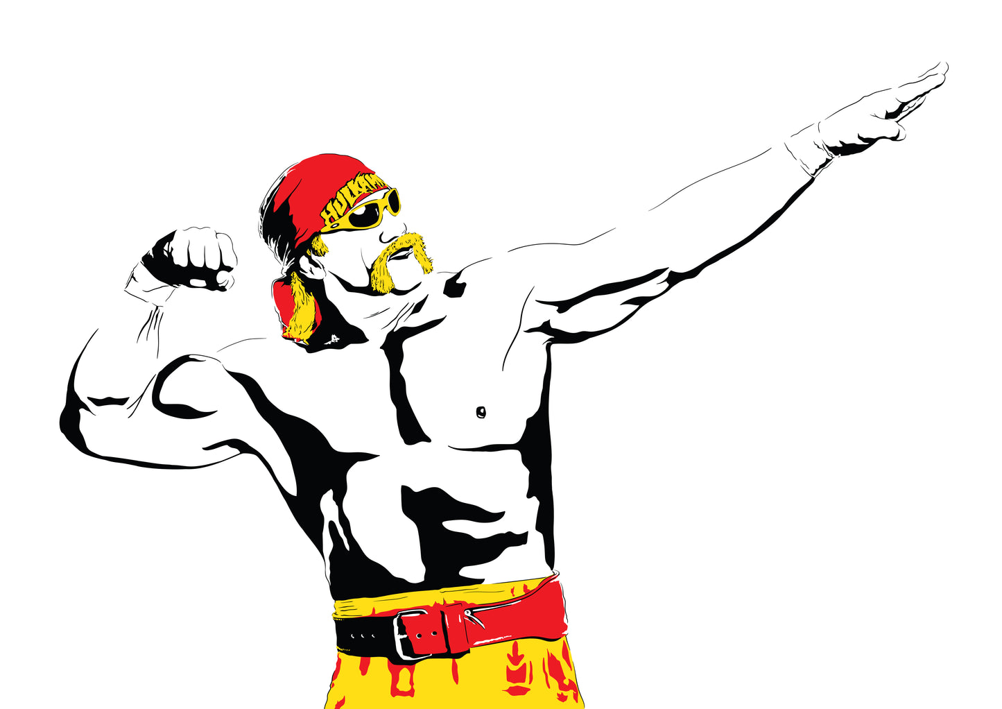 Hulk Hogan Art Print | Hulkamania | Old School Wrestling Decor | Minimalist Pop Culture Wall Art