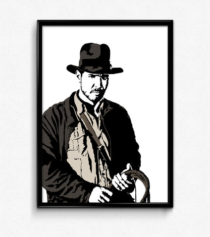 Indiana Jones Art Print | Harrison Ford | It Belongs in a Museum | Minimalist Pop Culture Wall Art