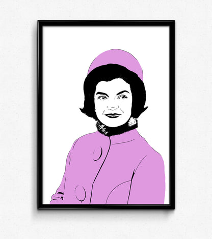 Jackie Kennedy Onassis Art Print | American History Decor | Jackie O | Minimalist Pop Culture Wall Art