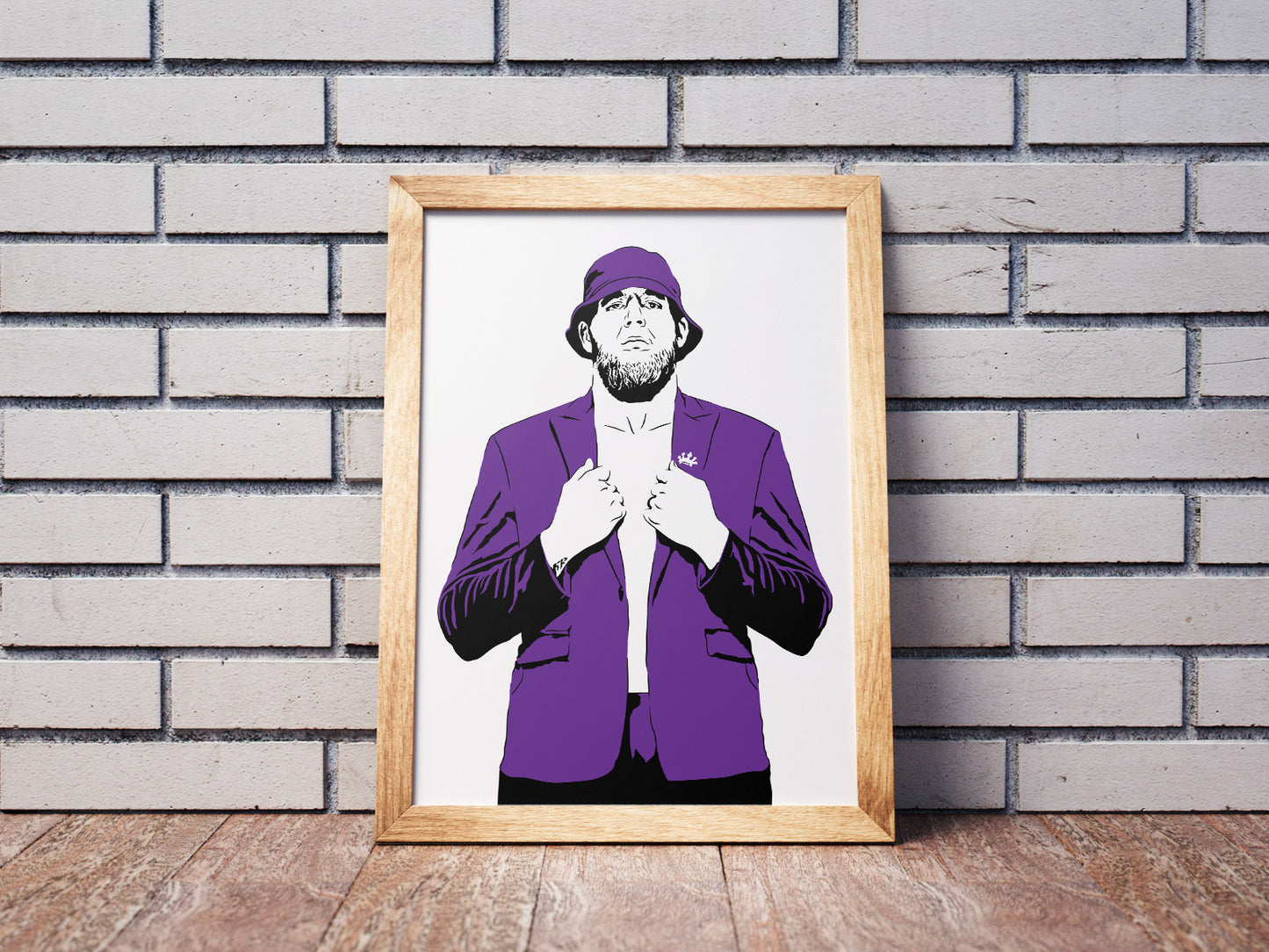 Jake Hager Art Print | ft. the Purple Bucket Hat | Professional Wrestling Decor | Minimalist Pop Culture Wall Art