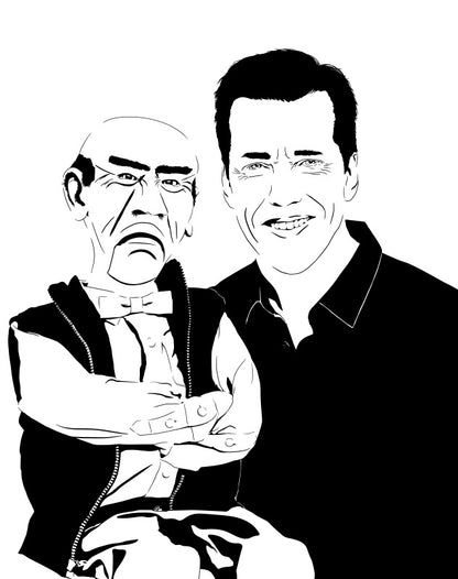 Jeff Dunham Art Print | Stand-Up Comedy Decor | Puppet Master | Minimalist Pop Culture Wall Art