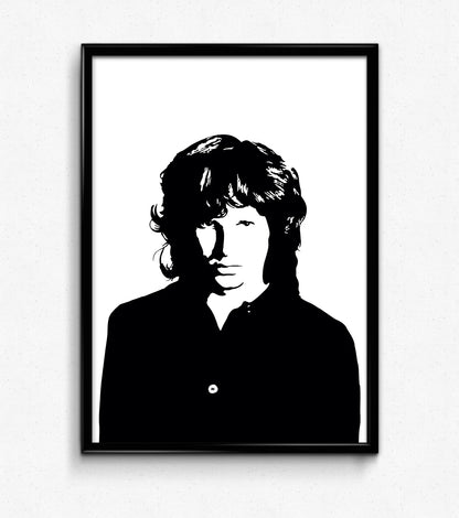 Jim Morrison Art Print | Music Lover Decor | The Doors Frontman | Minimalist Pop Culture Wall Art