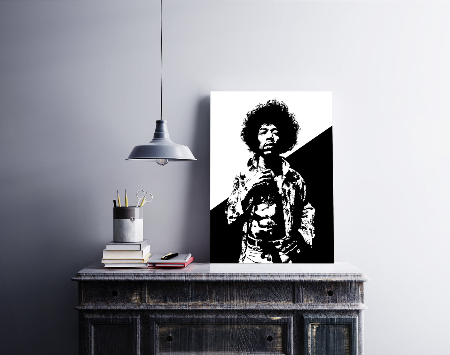 Jimi Hendrix Art Print | Rock Music Decor | Guitar God | Minimalist Pop Culture Wall Art