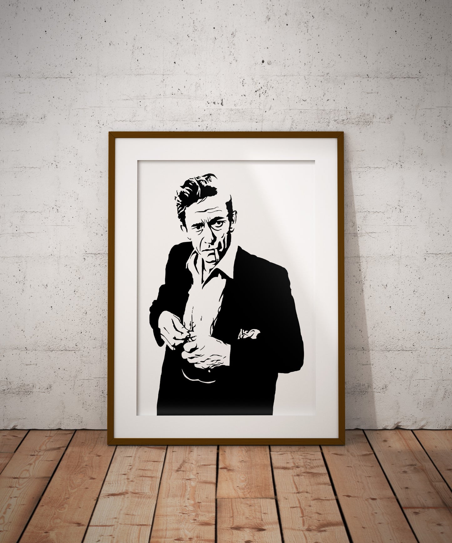 Johnny Cash Art Print | Country Music Lover Decor | Man in Black | Minimalist Pop Culture Wall Art