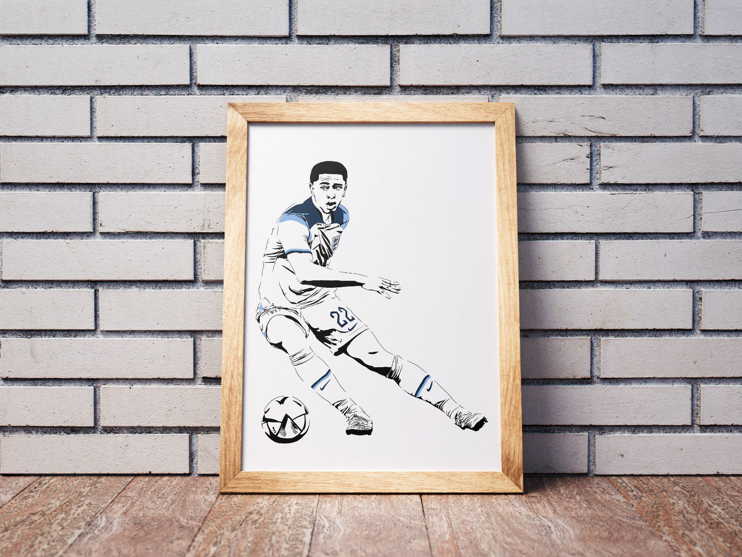 Jude Bellingham Art Print | Team England Football Decor | Minimalist Pop Culture Wall Art