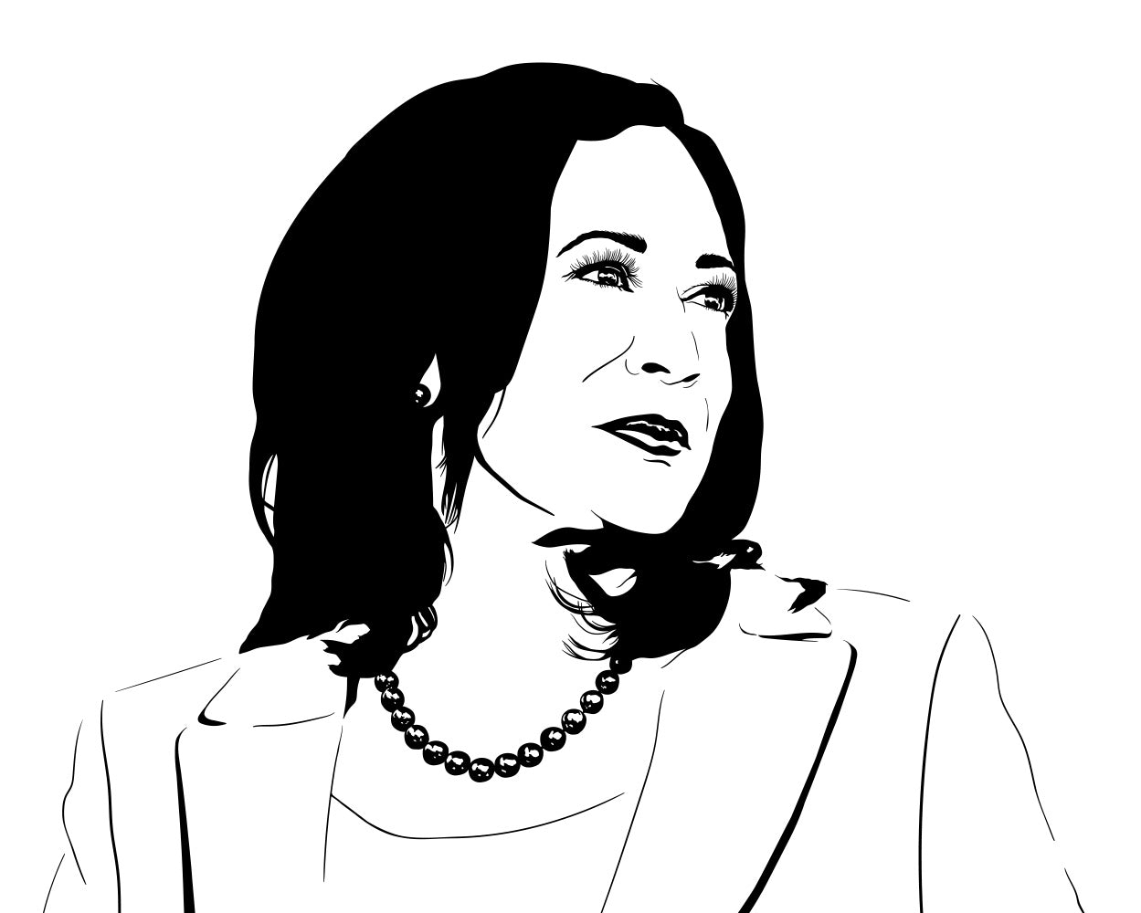 digital minimalist stencil illustration of vice president of the united states kamala harris