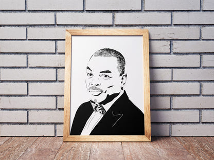 LeVar Burton Art Print | American Icon Decor | Reading Rainbow & Star Trek | Minimalist Pop Culture Wall Art