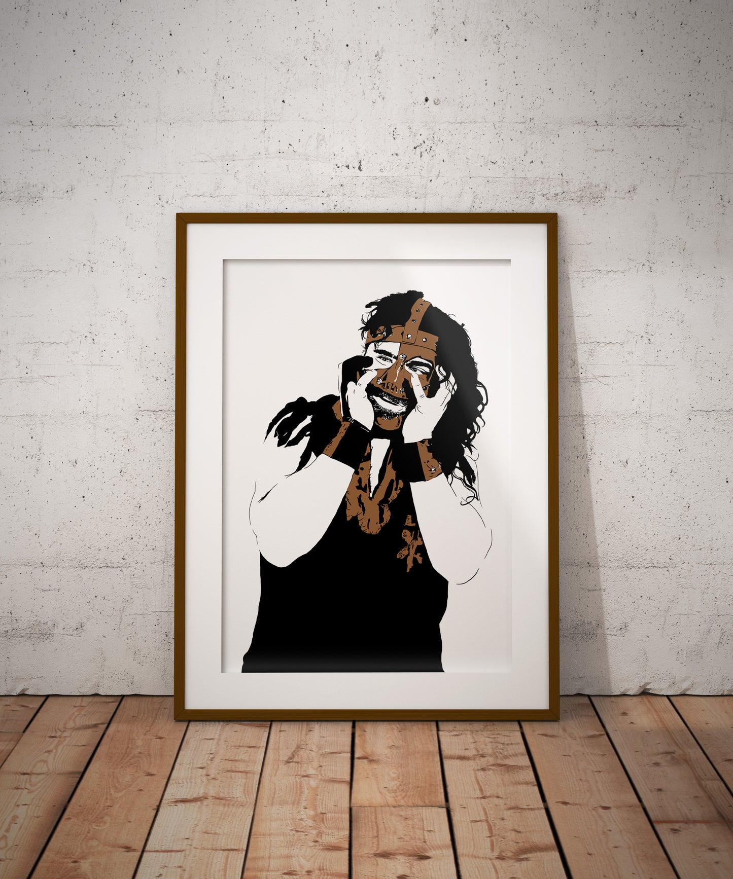 Mankind Art Print | Attitude Era Wrestling Decor | Mick Foley | Minimalist Pop Culture Wall Art