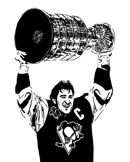 Mario Lemieux Art Print | Hockey Fan Decor | Pittsburgh Penguins | Minimalist Pop Culture Wall Art