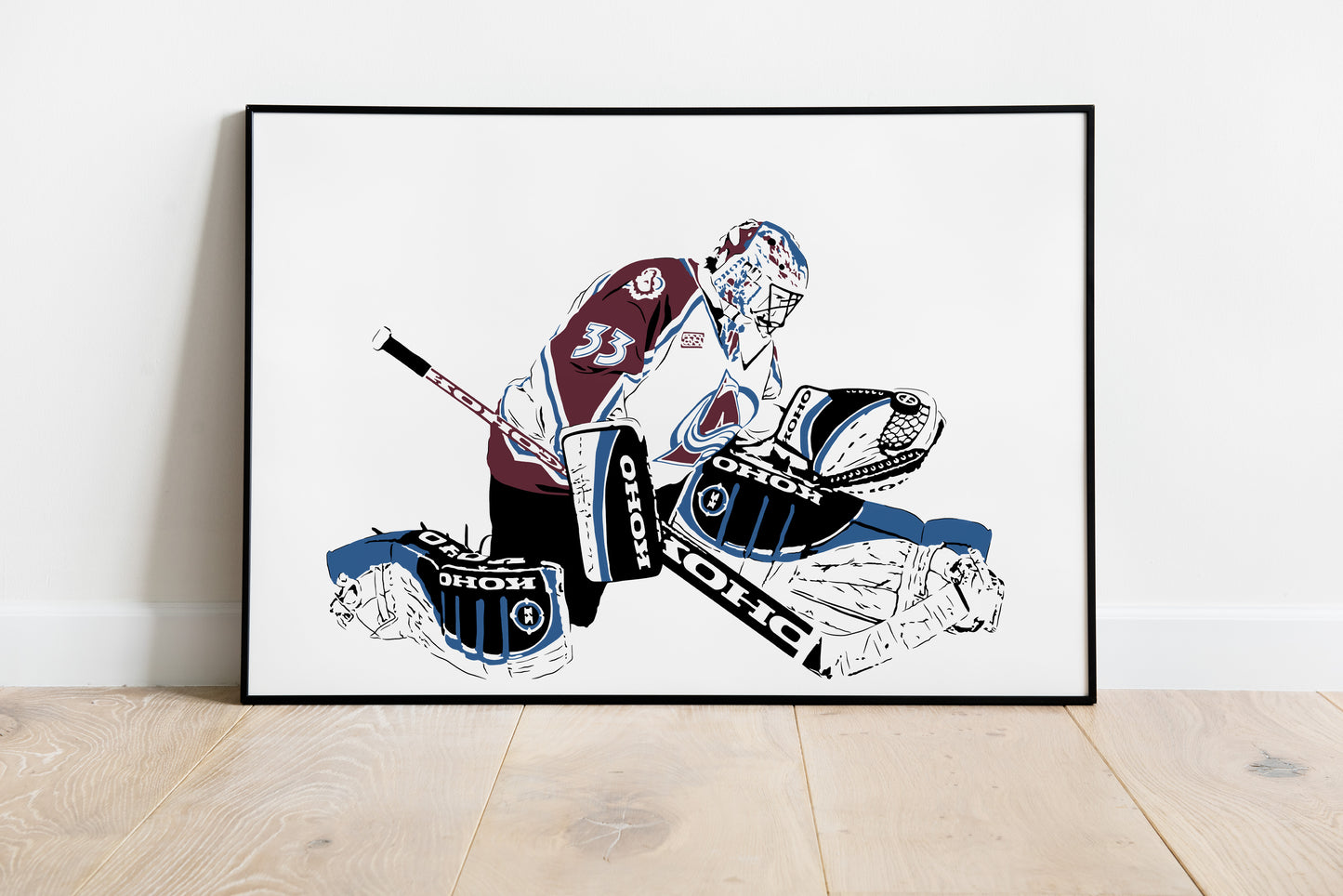 Patrick Roy Art Print | Hockey Fan Decor | Colorado Avalanche | Minimalist Pop Culture Wall Art