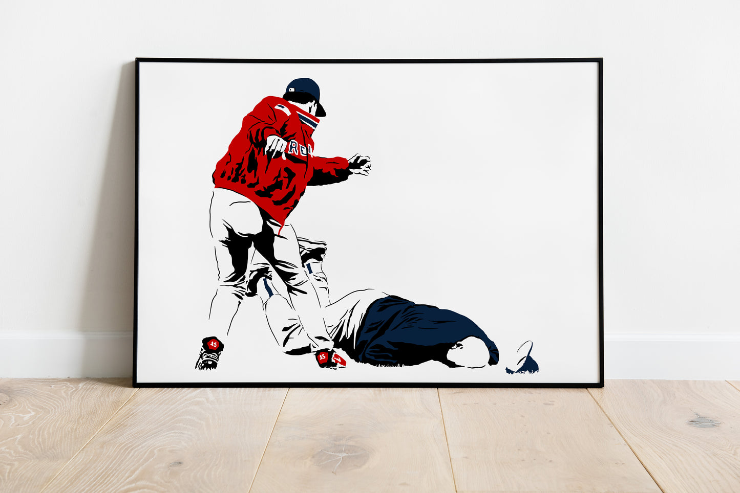 Pedro Martinez Throwing Don Zimmer on the Ground Art Print | Baseball Fan Decor | New York Yankees | Minimalist Pop Culture Wall Art