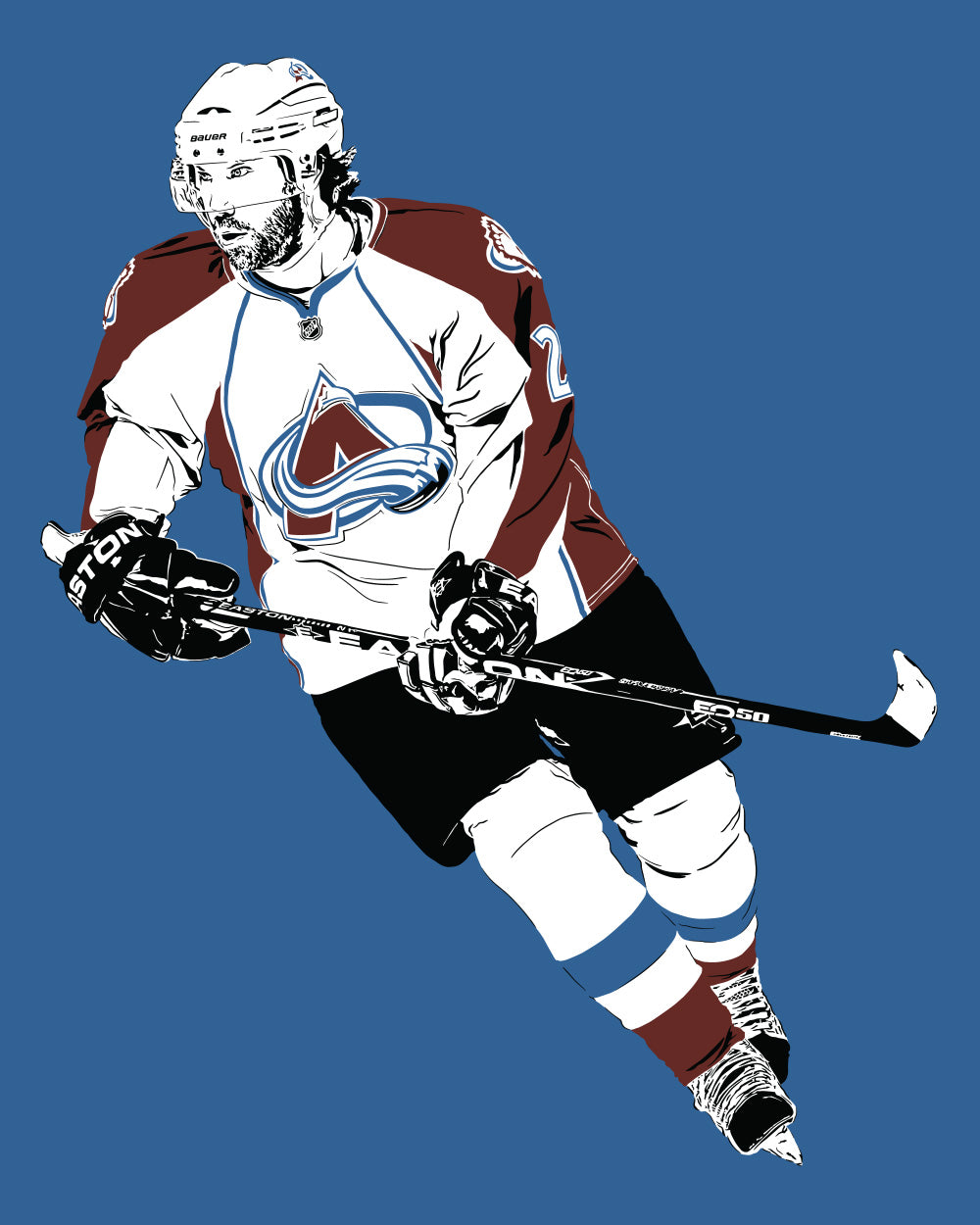 Peter Forsberg Art Print | Hockey Fan Decor | Colorado Avalanche | Minimalist Pop Culture Wall Art