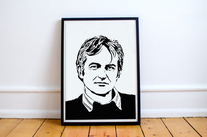 Richard Dawkins Art Print | Science History Decor | Evolutionary Biology | Minimalist Pop Culture Wall Art