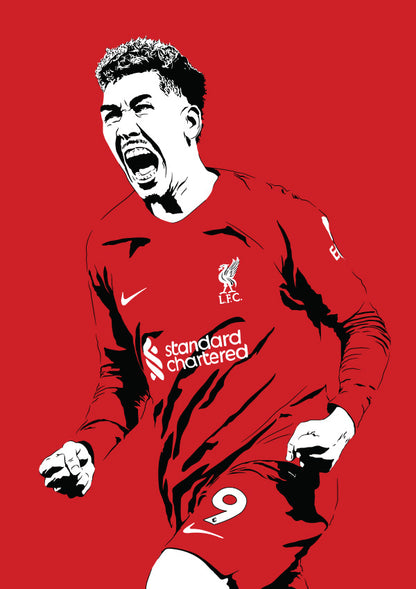 Roberto Firmino Art Print | Liverpool Football Decor | Minimalist Pop Culture Wall Art