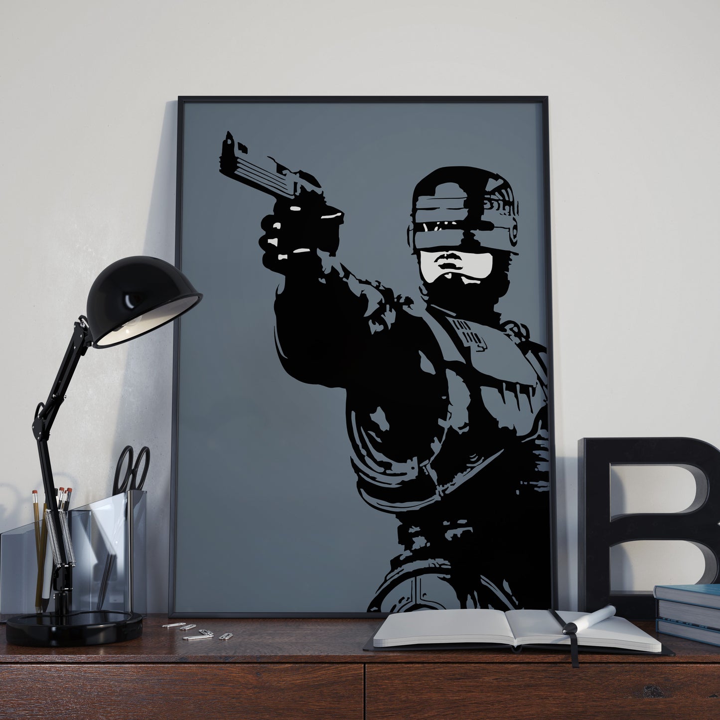 Robocop Art Print | Science Fiction Decor | Dystopian Future |Minimalist Pop Culture Wall Art