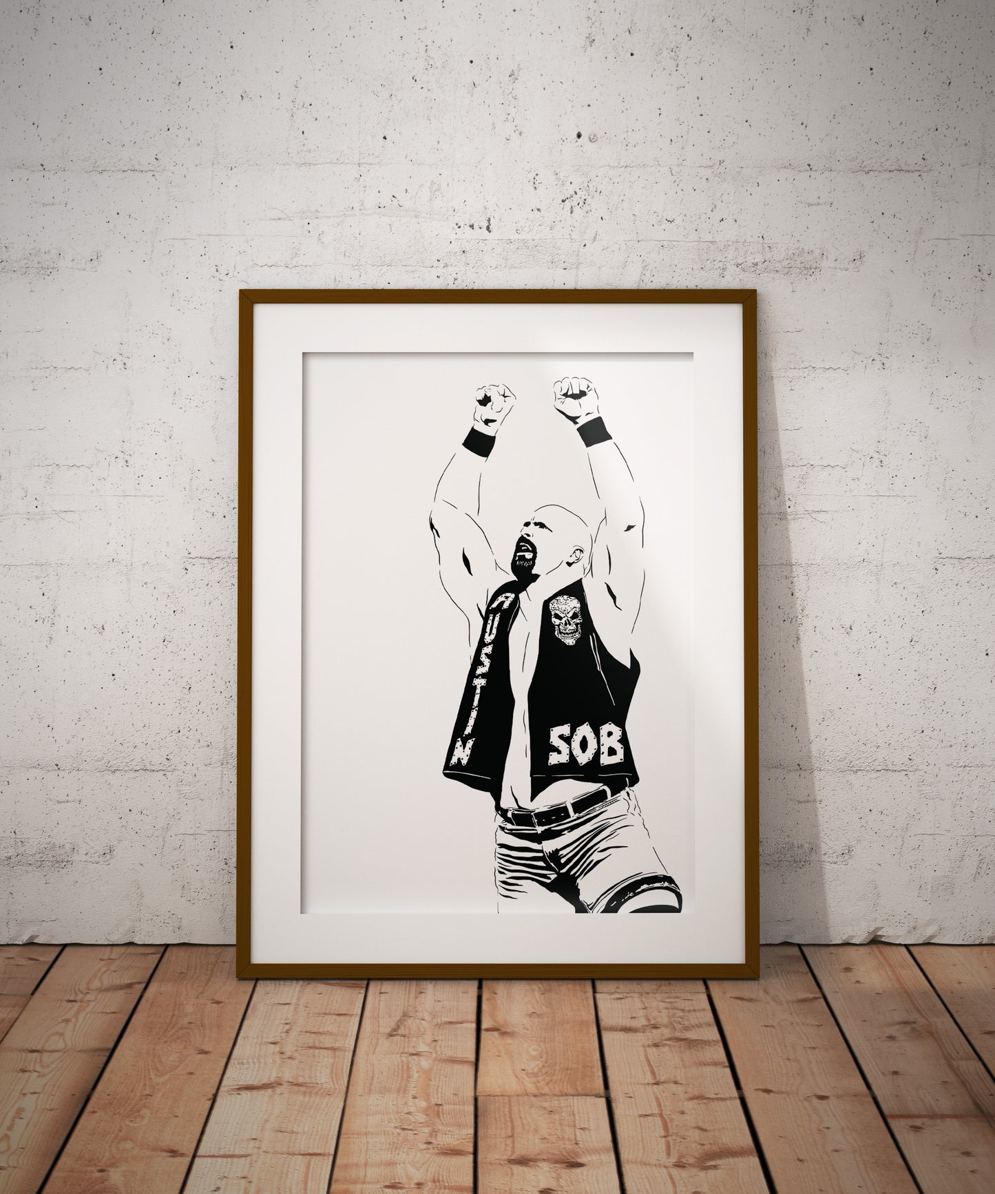 Stone Cold Steve Austin Art Print | Professional Wrestling Decor | Austin 3:16 | Minimalist Pop Culture Wall Art