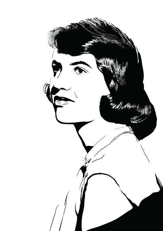 digital minimalist stencil illustration of author sylvia plath in portrait