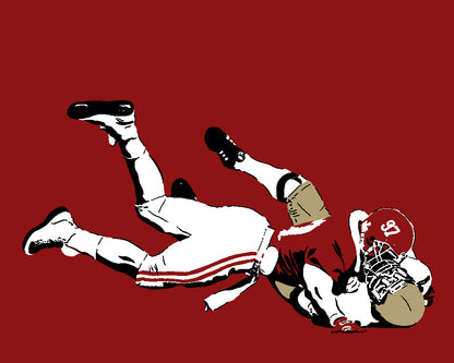 The Sack Art Print | College Football Fan Decor | Alabama Crimson Tide | Minimalist Pop Culture Wall Art