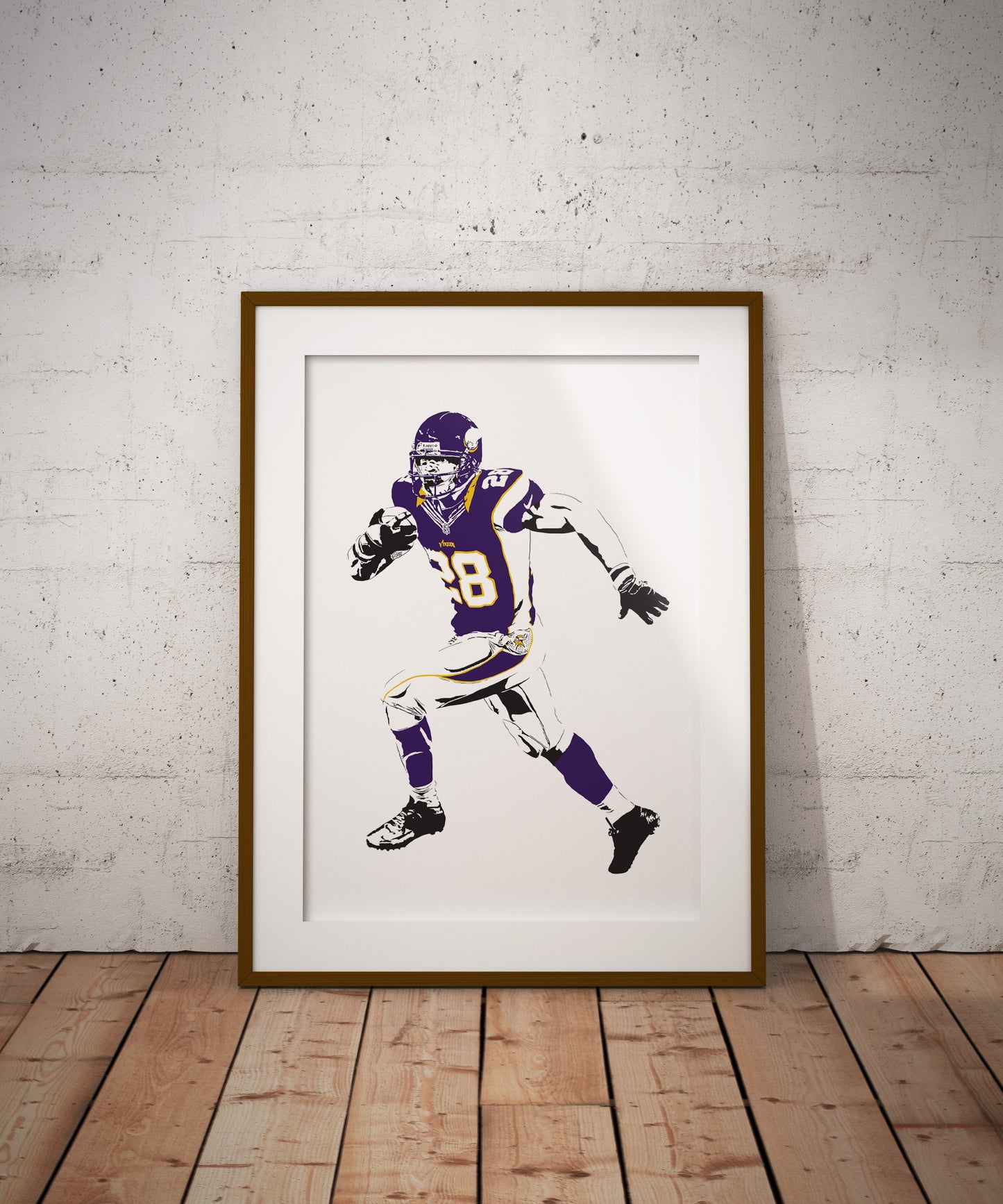 Adrian Peterson Art Print | Football Fan Decor | Minnesota Vikings | Minimalist Pop Culture Wall Art