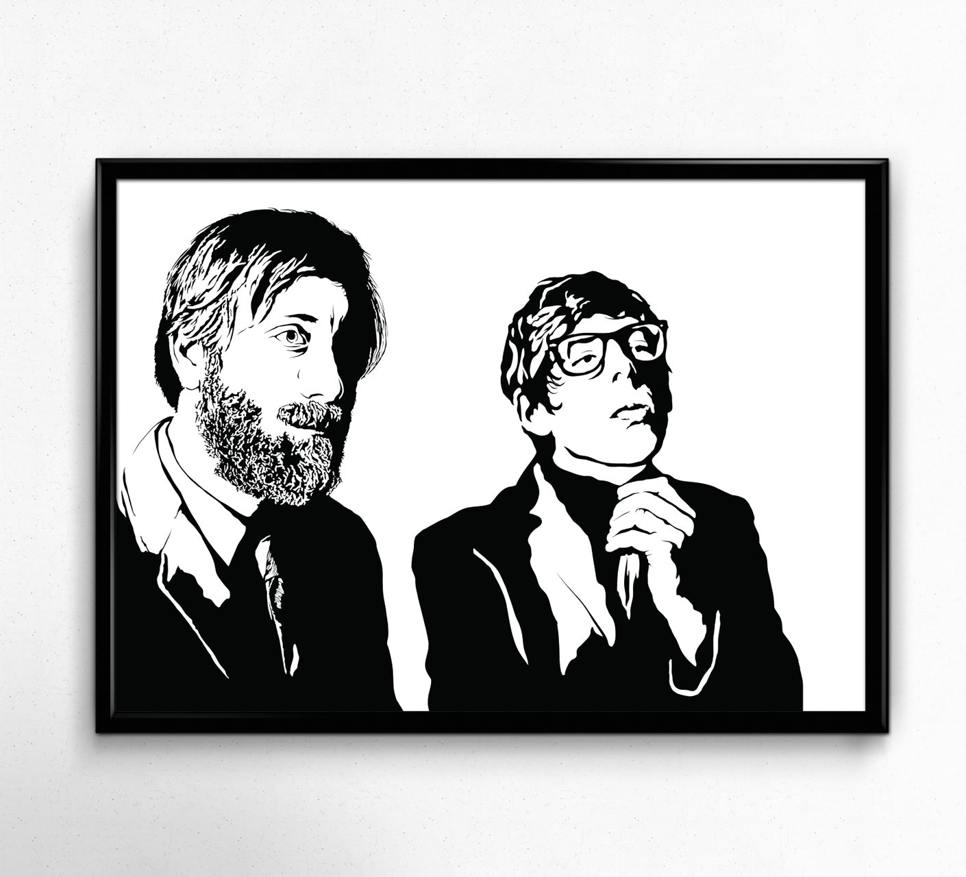 The Black Keys Art Print | Rock Music Decor | Dan Auerbach & Patrick Carney Duo Portrait | Minimalist Pop Culture Wall Art